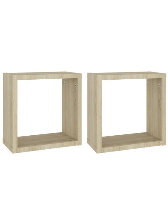 Nástěnné police kostky 2 ks dub sonoma 30 x 15 x 30 cm