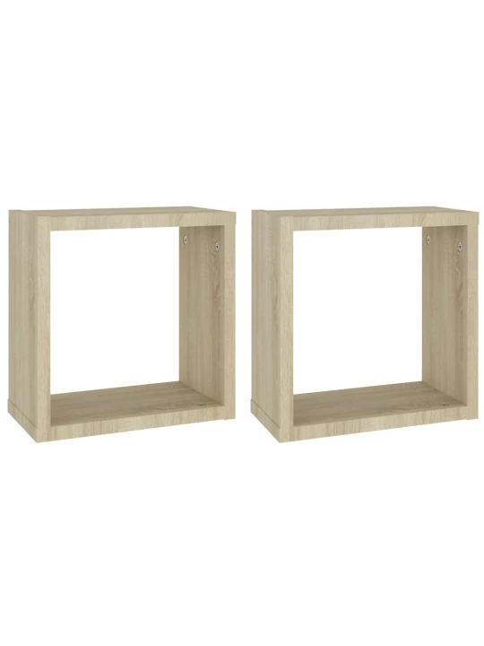 Nástěnné police kostky 2 ks dub sonoma 30 x 15 x 30 cm