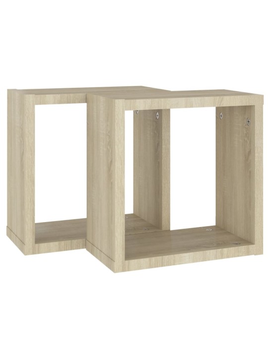 Nástěnné police kostky 2 ks dub sonoma 30 x 15 x 30 cm