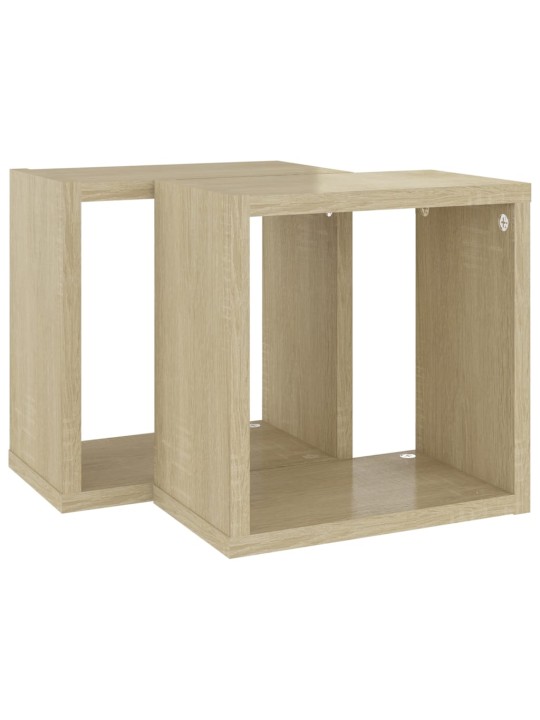Nástěnné police kostky 2 ks dub sonoma 26 x 15 x 26 cm