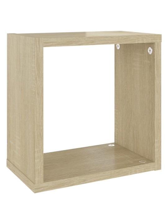 Nástěnné police kostky 2 ks dub sonoma 26 x 15 x 26 cm