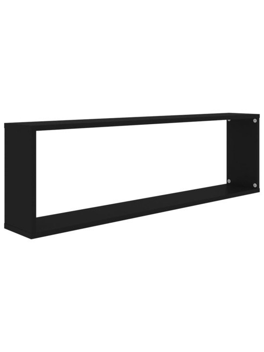 Nástěnné obdélníkové police 4 ks černé 100x15x30 cm kompozit