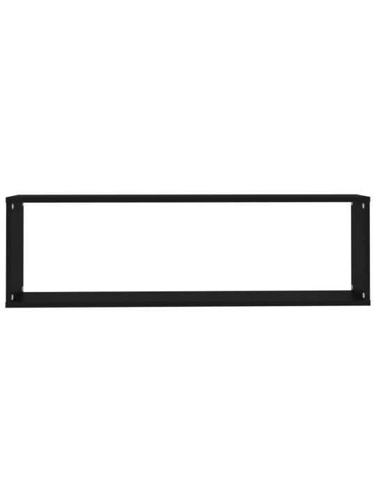 Nástěnné obdélníkové police 4 ks černé 100x15x30 cm kompozit