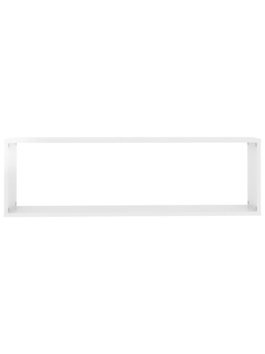 Nástěnné obdélníkové police 4 ks bílé lesk 100x15x30cm kompozit