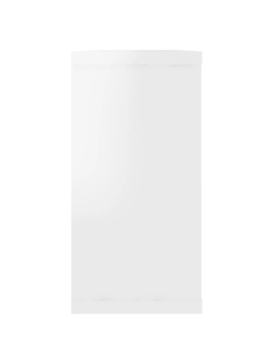 Nástěnné obdélníkové police 4 ks bílé lesk 100x15x30cm kompozit