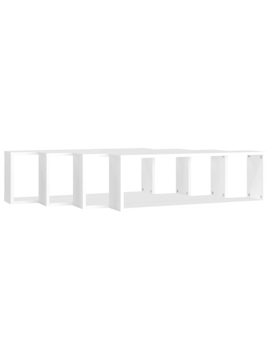 Nástěnné obdélníkové police 4 ks bílé 80x15x26,5 cm kompozit