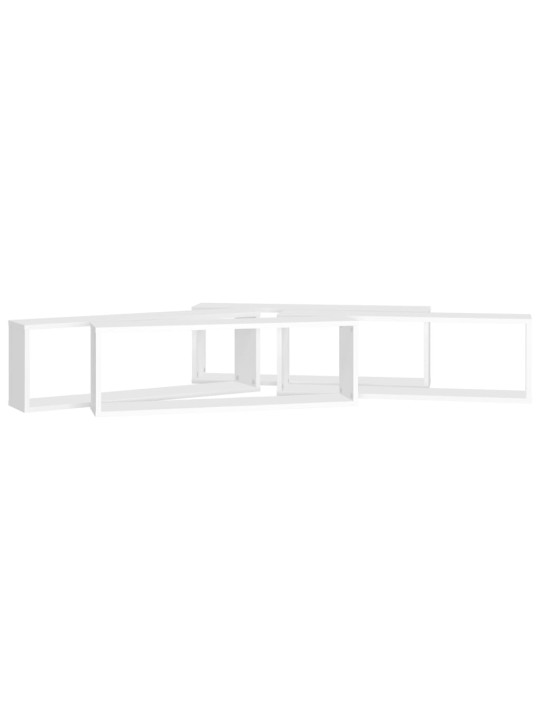 Nástěnné obdélníkové police 4 ks bílé 80x15x26,5 cm kompozit