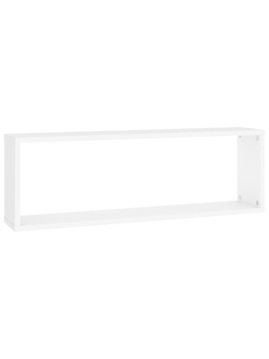 Nástěnné obdélníkové police 4 ks bílé 80x15x26,5 cm kompozit