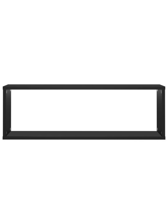Nástěnné krychlové police 6 ks černé 80x15x26,5 cm dřevotříska