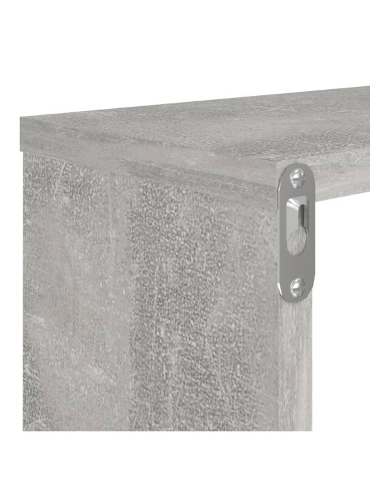 Nástěnné obdélníkové police 4 ks betonově šedé 80x15x26,5 cm
