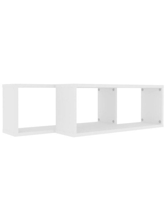 Nástěnné obdélníkové police 2 ks bílé 60 x 15 x 23 cm kompozit