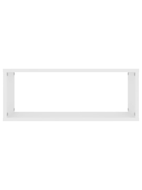 Nástěnné obdélníkové police 4 ks bílé 60 x 15 x 23 cm kompozit