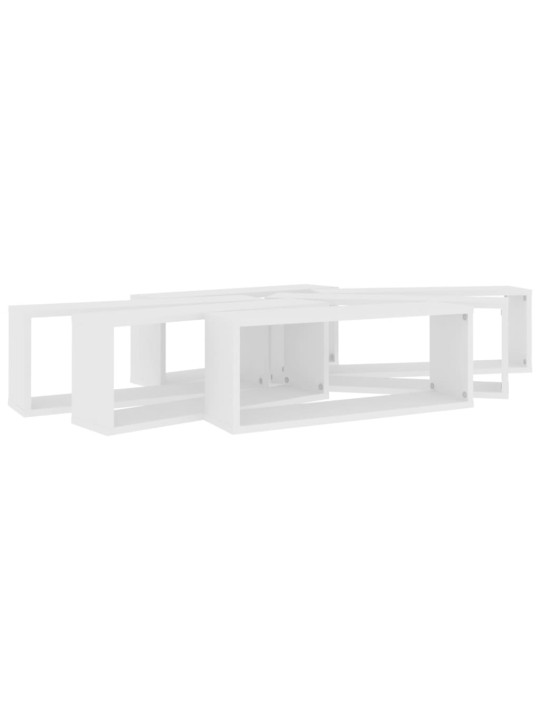 Nástěnné obdélníkové police 6 ks bílé 60 x 15 x 23 cm kompozit