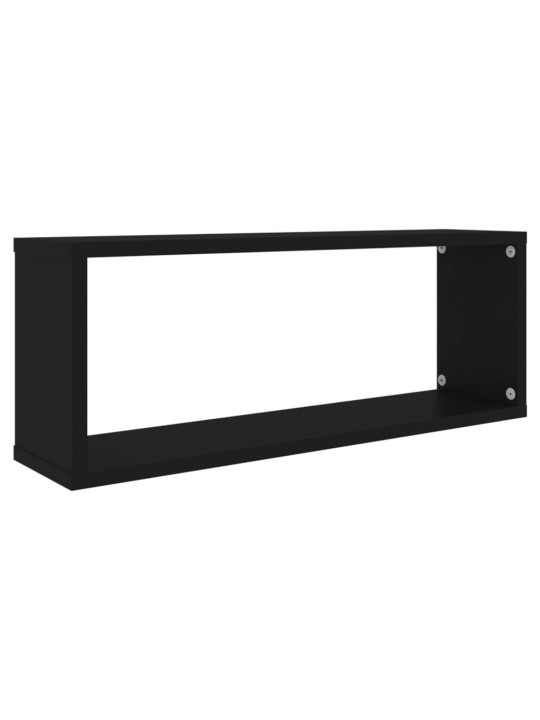 Nástěnné police krychlové 2 ks černé 60x15x23 cm dřevotříska
