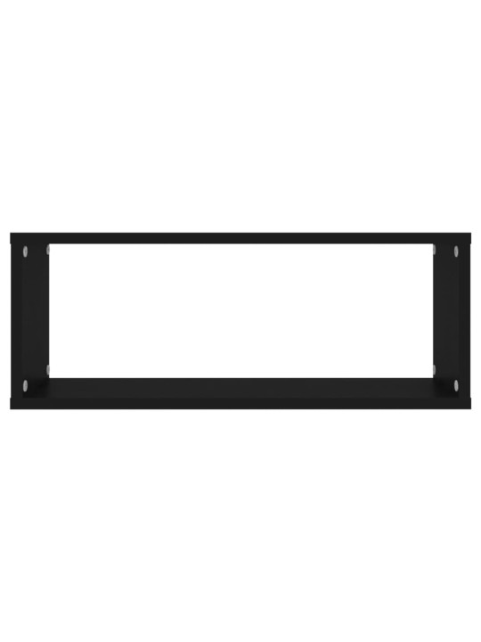 Nástěnné police krychlové 2 ks černé 60x15x23 cm dřevotříska