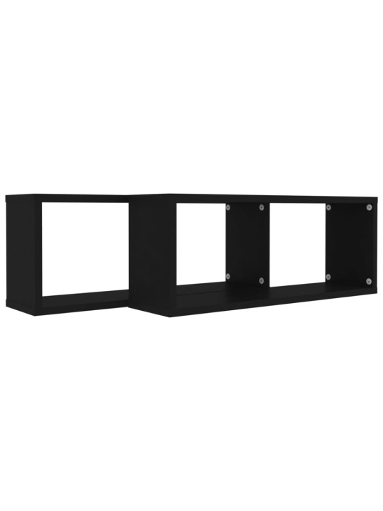 Nástěnné police krychlové 2 ks černé 60x15x23 cm dřevotříska