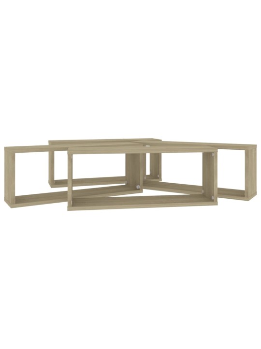 Nástěnné obdélníkové police 4 ks dub sonoma 60x15x23cm kompozit