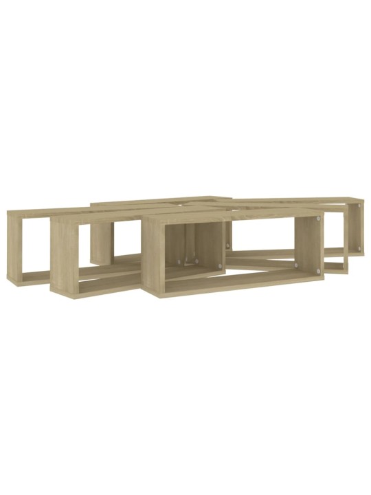 Nástěnné obdélníkové police 6 ks dub sonoma 60x15x23cm kompozit