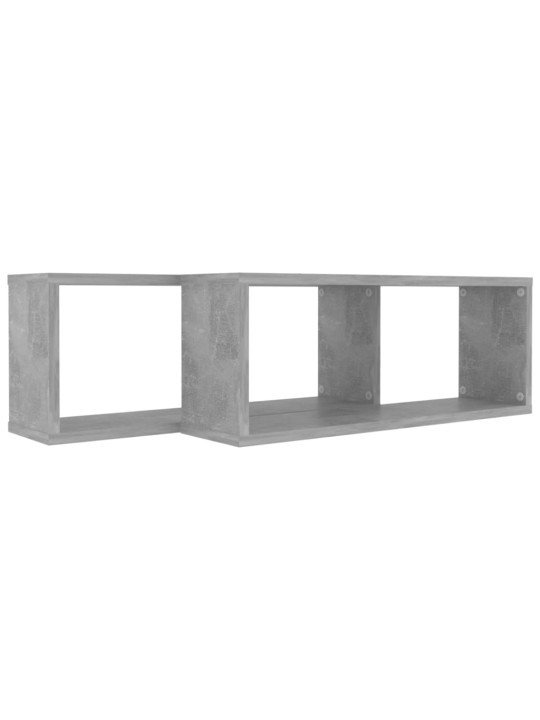 Nástěnné obdélníkové police 2 ks betonově šedé 60 x 15 x 23 cm