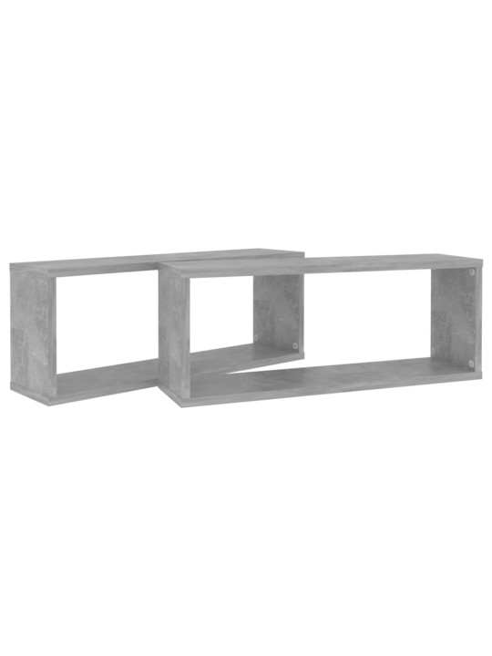 Nástěnné obdélníkové police 2 ks betonově šedé 60 x 15 x 23 cm