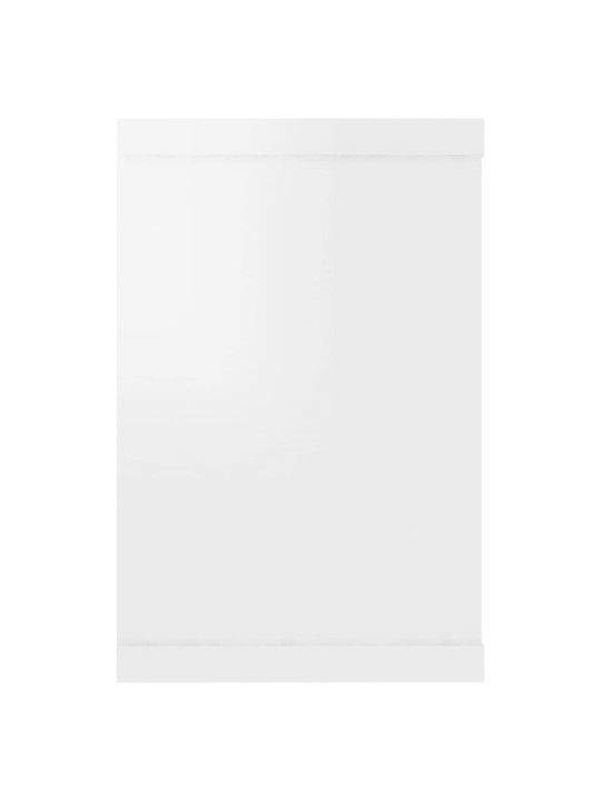 Nástěnné obdélníkové police 2 ks bílé lesk 60x15x23 cm kompozit