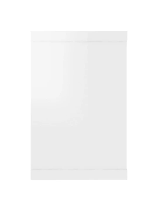 Nástěnné obdélníkové police 2 ks bílé lesk 60x15x23 cm kompozit