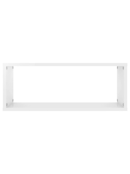 Nástěnné obdélníkové police 4 ks bílé lesk 60x15x23 cm kompozit