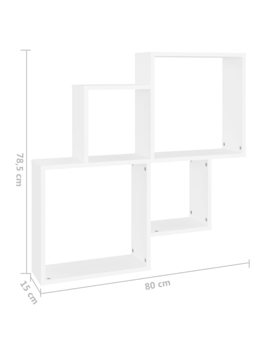 Nástěnná čtvercová police bílá 80x15x78,5 cm kompozitní dřevo