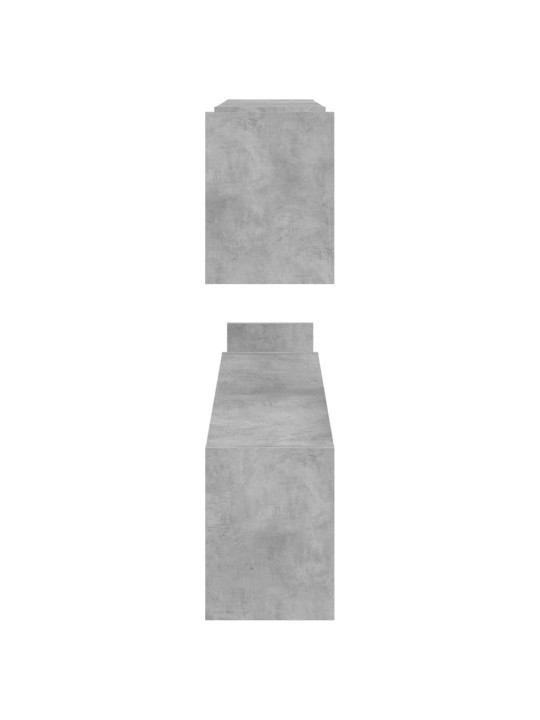 Nástěnné police 2 ks betonově šedé 100x15x20cm kompozitní dřevo