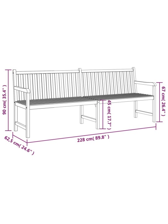 Zahradní lavice 228 cm masivní teakové dřevo