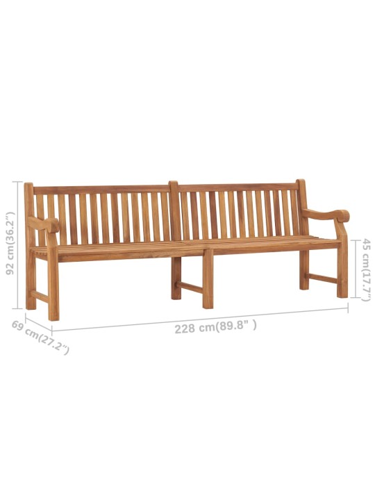 Zahradní lavice 228 cm masivní teakové dřevo