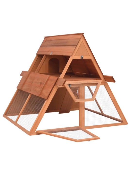 Králíkárna 152 x 127 x 109,5 cm masivní jedlové dřevo