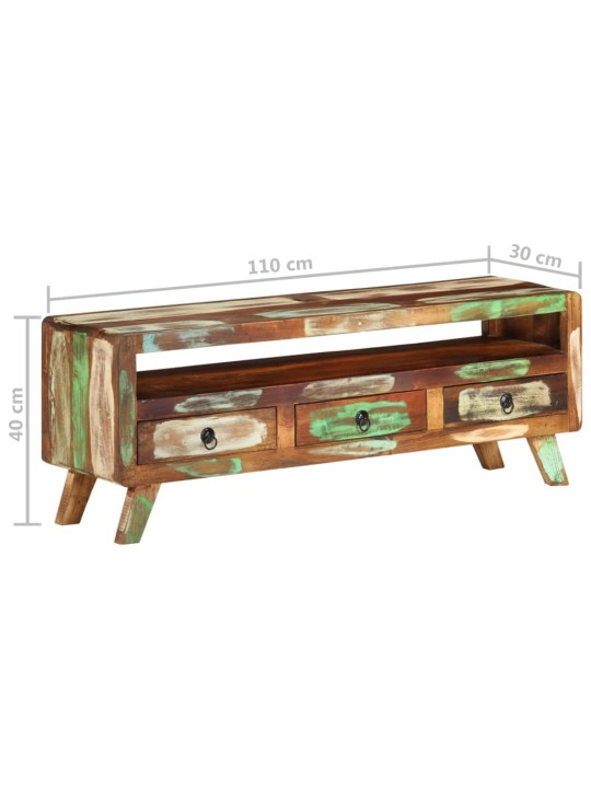 TV stolek vícebarevný 110x30x40 cm masivní recyklované dřevo