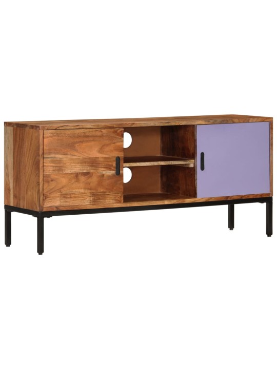 TV skříňka medově hnědá a šedá 110 x 30 x 50 cm masivní akácie
