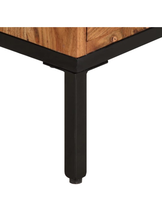 TV skříňka medově hnědá a šedá 110 x 30 x 50 cm masivní akácie