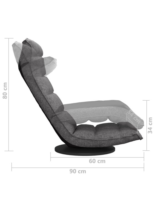 Otočná lenoška na podlahu světle šedá textil