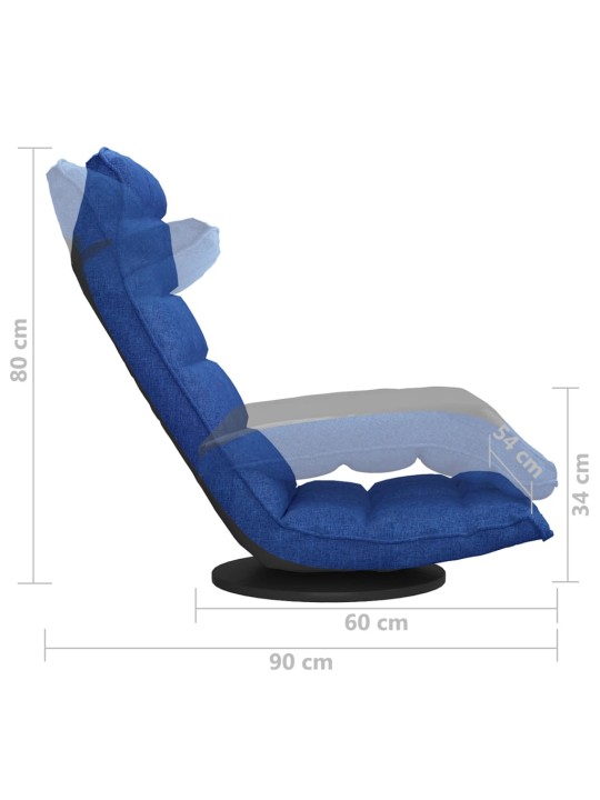 Otočná lenoška na podlahu modrá textil