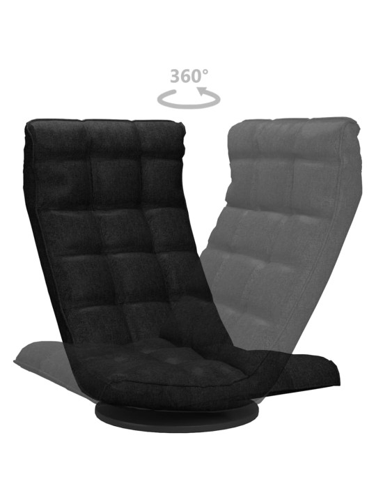 Otočná lenoška na podlahu černá textil