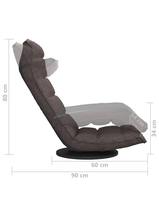 Otočná lenoška na podlahu taupe textil