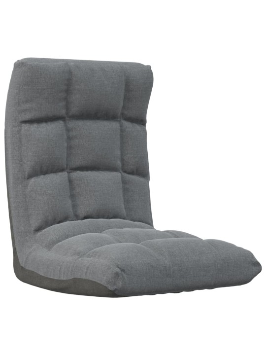 Skládací lenoška na podlahu světle šedá textil