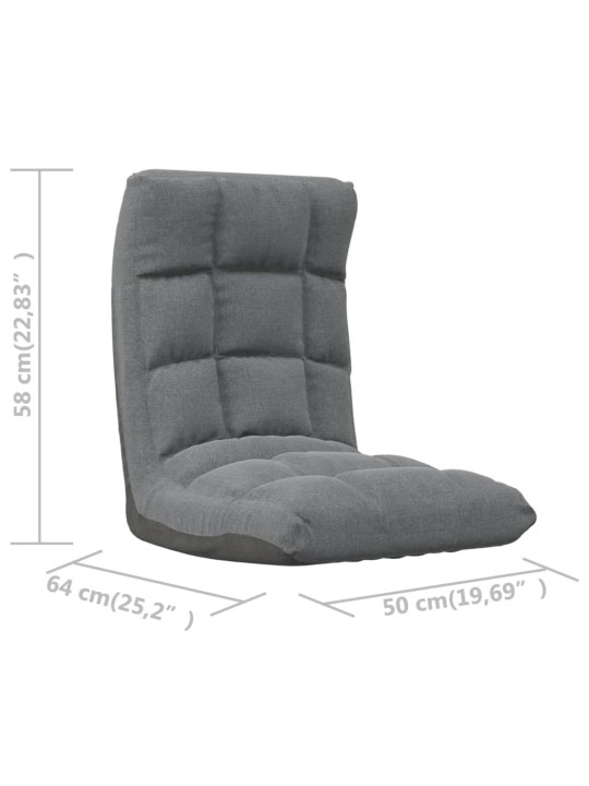 Skládací lenoška na podlahu světle šedá textil