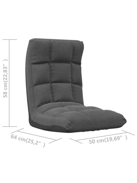 Skládací lenoška na podlahu tmavě šedá textil