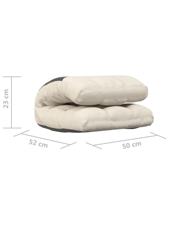 Skládací lenoška na podlahu krémová textil