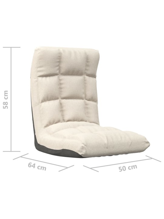 Skládací lenoška na podlahu krémová textil