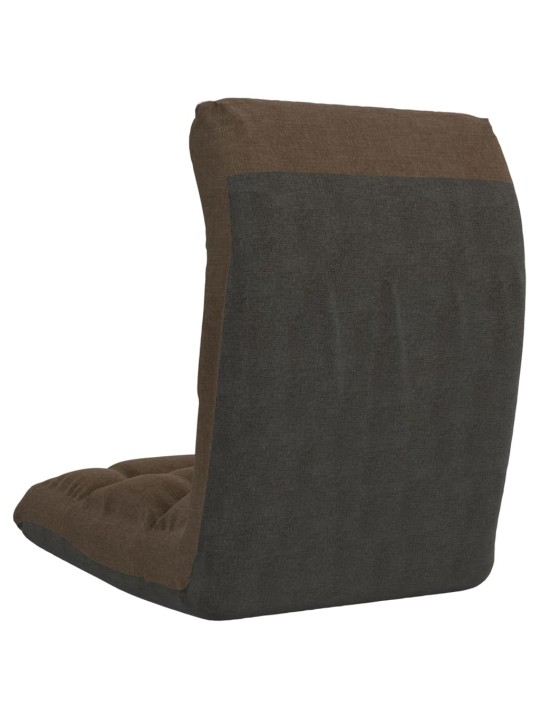Skládací lenoška na podlahu hnědá textil