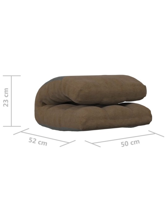 Skládací lenoška na podlahu hnědá textil