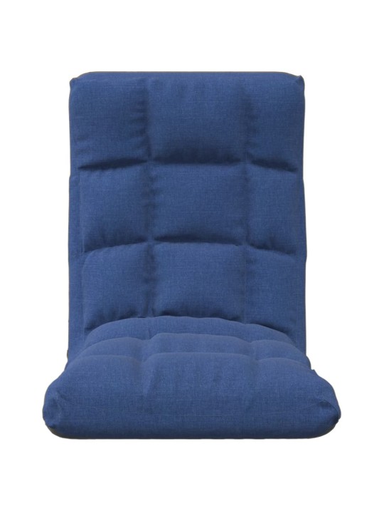 Skládací lenoška na podlahu modrá textil