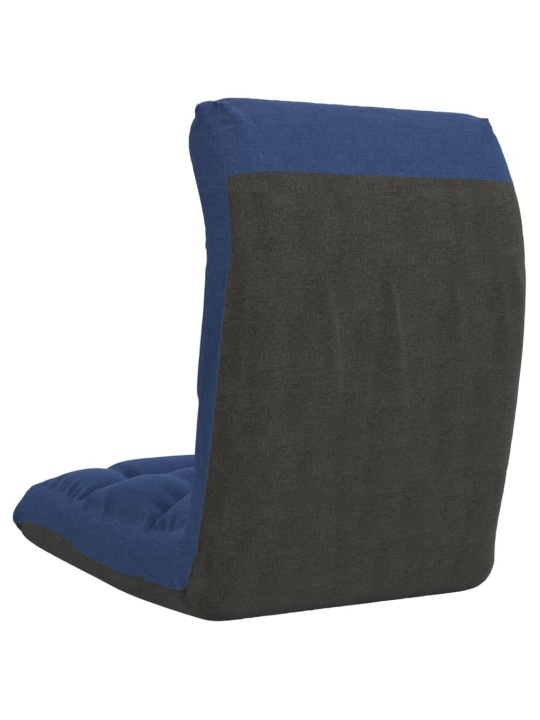 Skládací lenoška na podlahu modrá textil