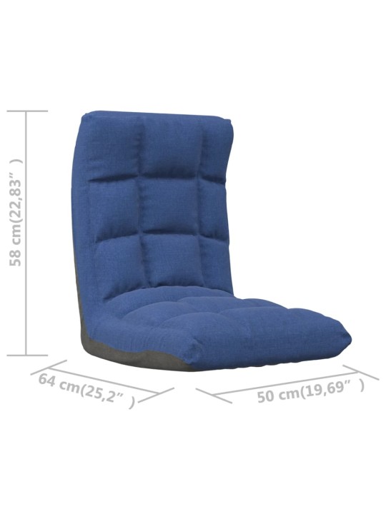 Skládací lenoška na podlahu modrá textil