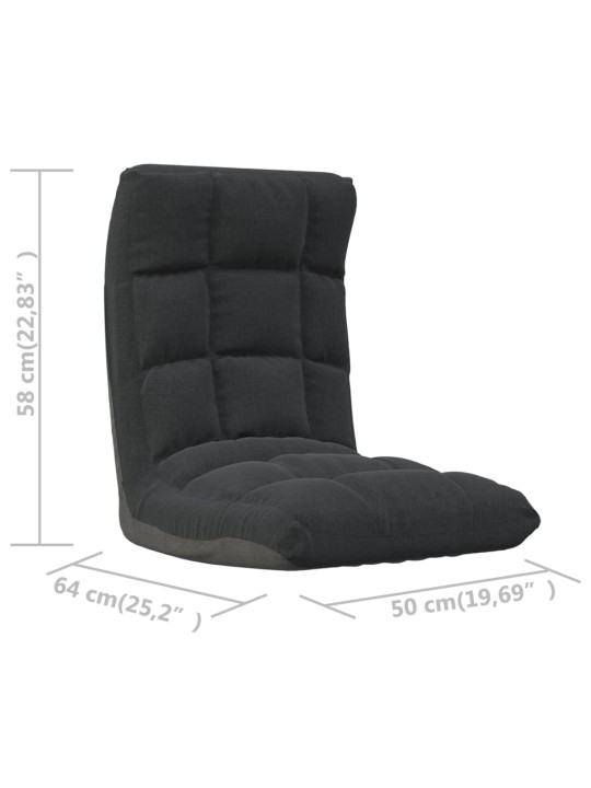 Skládací lenoška na podlahu černá textil